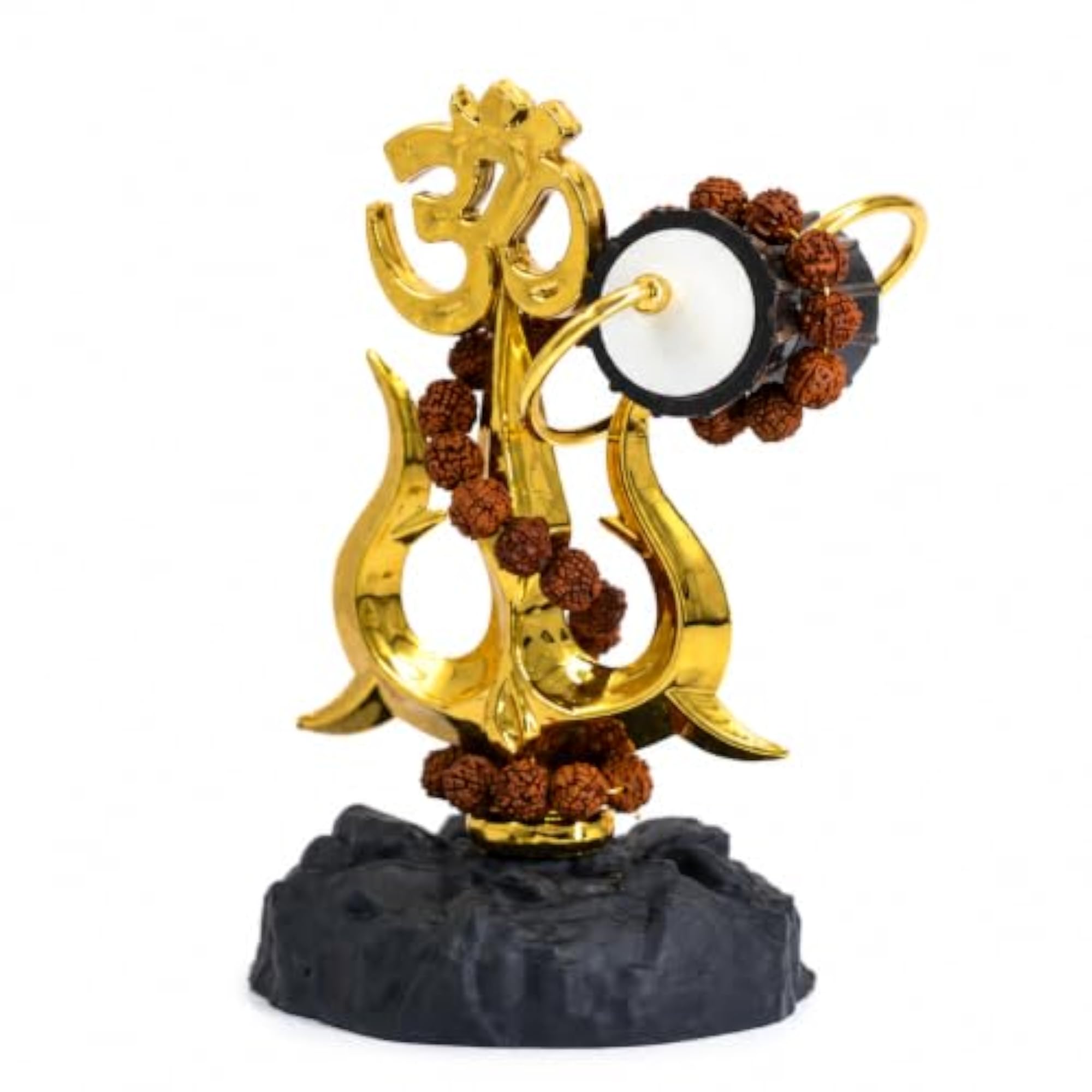 Shiva Om Trishul Damru Idol with Rudraksha Mala, Spiritual Gift